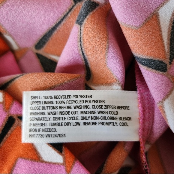 NWT Diane Von Furstenberg pink and Orange Geometric Dress size 12 x target. - Picture 8 of 8